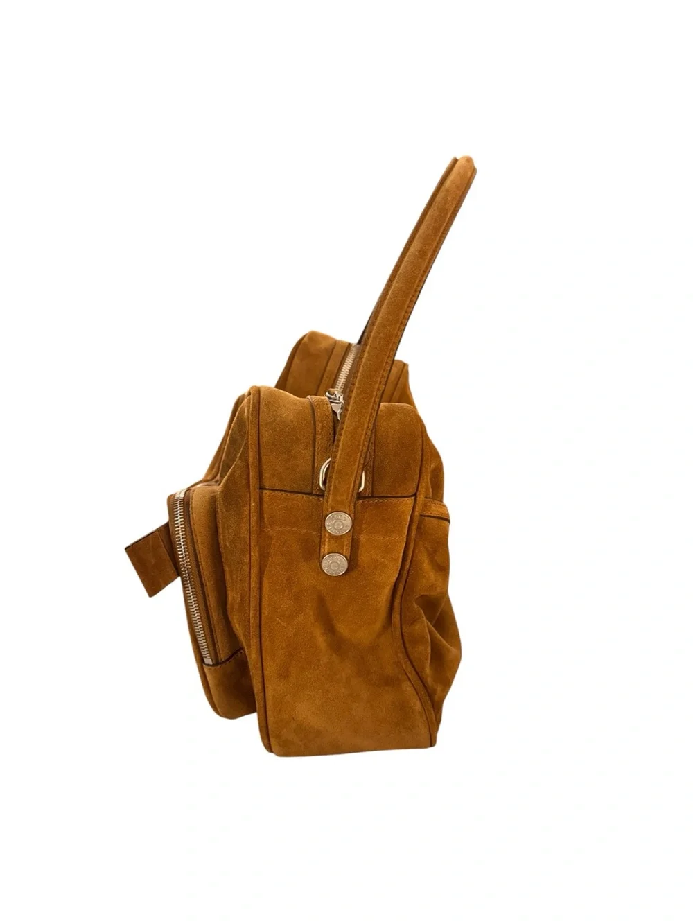 Acne Suede Messenger Bag in Warm Brown